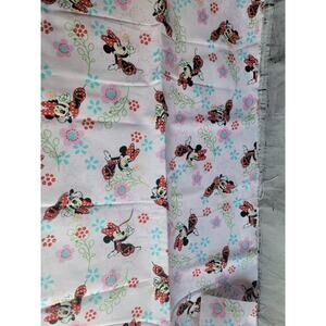 Minnie Mouse on Pink Floral Fabric by Springs Creative Remnant 15 "X42"